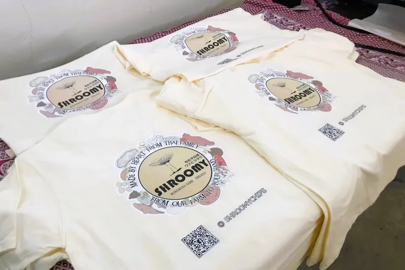 ผลงานสกรีนเสื้อ DTF Shroomy (เสื้อแบรนด์)